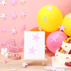 Patelai Glitter Star Garland Banner Decor 130 Feet Star Hanging Bunting Banner