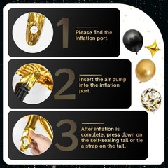 Black and Gold Balloon Arch Kit, 126PCS Black and Gold Party Decorations for …