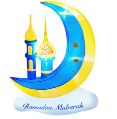 5FT Ramadan Inflatable Eid Mubarak Moon Cloud Star Mosque