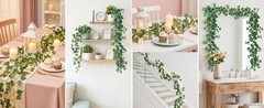 3 Pcs Artificial Ivy Vines Kit 6.4Ft Odorless Silk Ivy Garland with Green Leaves