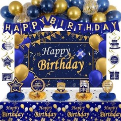 Blue and Gold Birthday Party Decorations