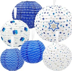 Enchanting 2-Pack Hanging Lanterns – 6 Pieces for Joyous Hanukkah Celebrations