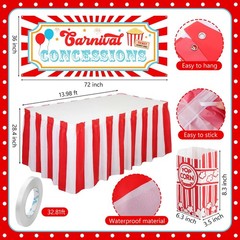 52 Pcs Carnival Circus Party Decorations Concession Stand Supplies Kit with C…