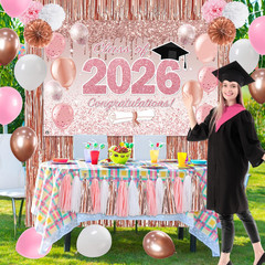 Class of 2026 Graduation Party Decorations Pink Rose Gold Balloon Kit
