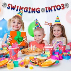 Spider Theme 3rd Birthday Banner, Pre-strung Swinging into 3 Banner, Spider 3…