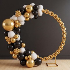 100pcs Long Twisting Skinny Balloons, Black Metallic Gold and Siver Long Ball…