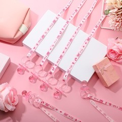 Coume 36 Pcs Shower Party Pacifiers Necklace Acrylic Charm Pink