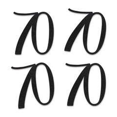 70 CutOut Numbers Black Glitter 70th Birthday Anniversary Party Decor DIY