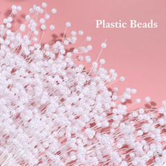 100Pcs White Pearl Beads String: 22In Durable Abs Plastic Wedding Decorations D