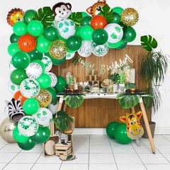 36 Pieces Artificial Tropical Palm Leaves for Jungle Safari Beach Green