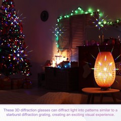 5 Pack 3D Diffraction Glasses Firework Diffraction Grating White