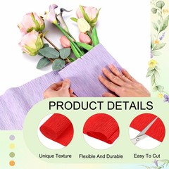 Bright Red Crepe Paper Roll 10 x 98In Wide Crepe Flower Sheets for DIY Craft