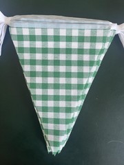 16 Meters 52ft Green White Checkered Banner Cotton Fabric Double Sided Gingha…