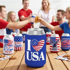 4th of July Decorations Can Cooler Sleeves 250th Anniversary Insulated Can Co…
