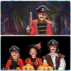 108 Pcs Pirate Hats Set Mustaches Eye Patches Party Favors for Halloween Cosplay