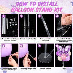 2 Sets Butterfly Party Decorations Table Centerpiece Balloon Stand Kit with L…