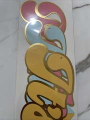 It’s Party Time String Banner Retro Font 72” Pink Blue Yellow Trimmed In Gold