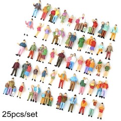 25 Pack Figures People 1:87 Scale Model Railway Passengers Accessories