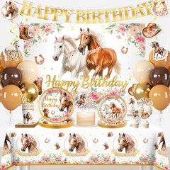 Xynic 211 Pcs Horse Party Decorations, Cowgirl Birthday Party Decorations