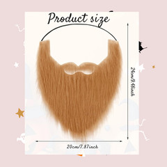 Halloween Realistic Fake Beard Fake Moustache Christmas Party Brown Fake Beard