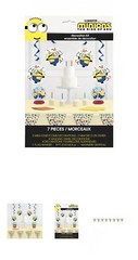 Minions Birthday kit – 8 plates, table cloth, 7pc decorating kit Lot 3- NEW
