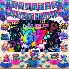 6 7 Decorations Set with Happy Banner, 67 Decorations Swirls Balloons, I Was …