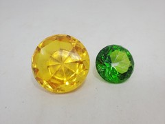 Acrylic Diamond Gems Toy Pirate Plastic Gems Fake Gemstones Gold & Green
