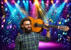 7x5ft Rainbow Stage Photography Backdrop1980s Colorful Disco Backdrop 7x5ftt