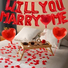 16 Inches Red ‘WILL YOU MARRY ME’ Proposal Letter Balloons with 1000 Rose Pet…
