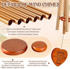 Sister Gifts 25.6 Inch Wind Chimes Garden Decoration Birthday Graduation