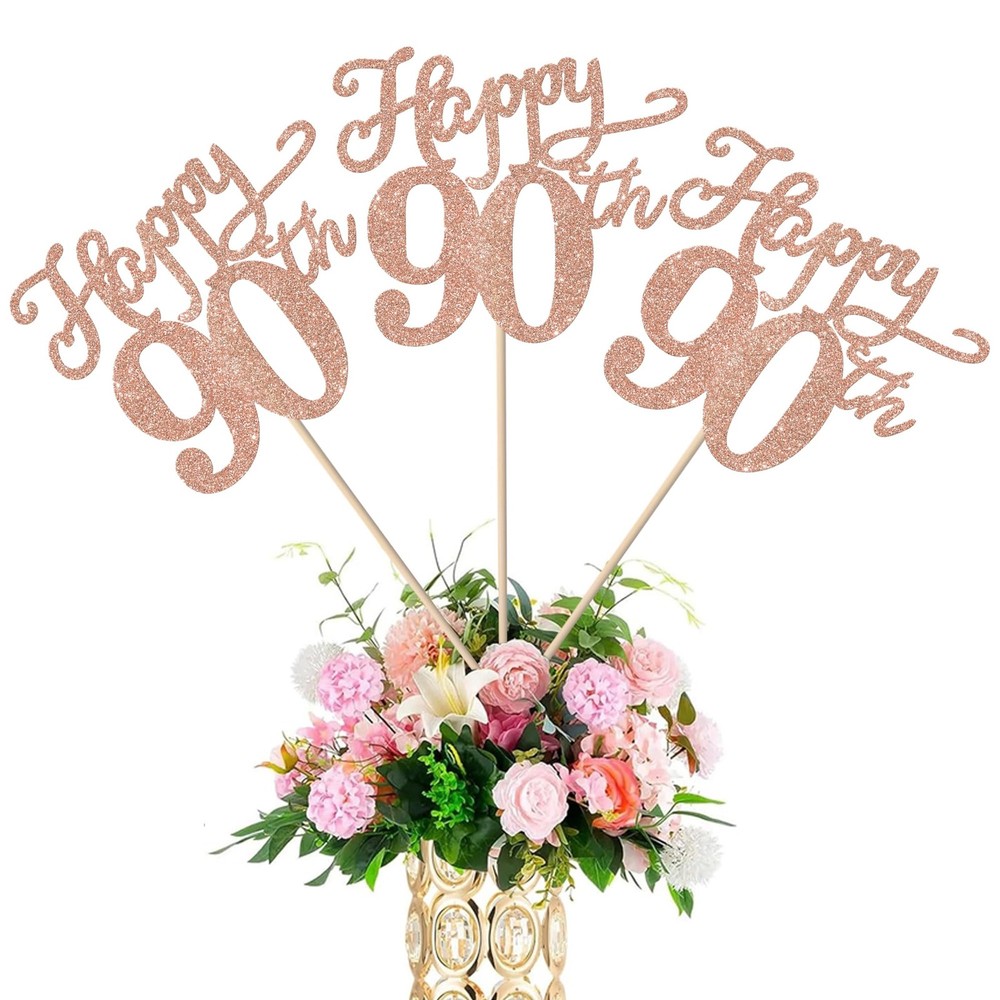 Rsstarxi 12 Pack Happy 90th Birthday Party Decorations Happy 90th Birthday Ce…
