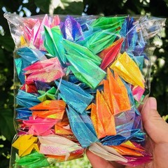 100Pcs Iridescent Premade Origami Birds Cranes Folded 1000 Japanese Cranes Mo…