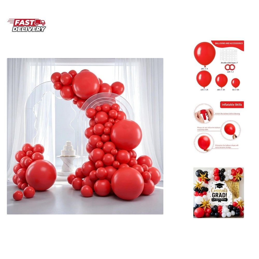 Red Balloons 129pcs Different Sizes 18 12 10 5 Inch for Garland Arch Kit, Lat…