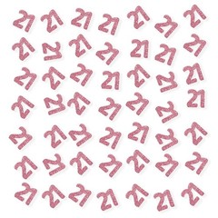 100 PCS Number 21 Confetti Pink Glitter Paper Scatter 21st Birthday Decor