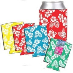 Hawaiian Print Beer Can Holder Sleeves – Brand New – Bulk Discounts
