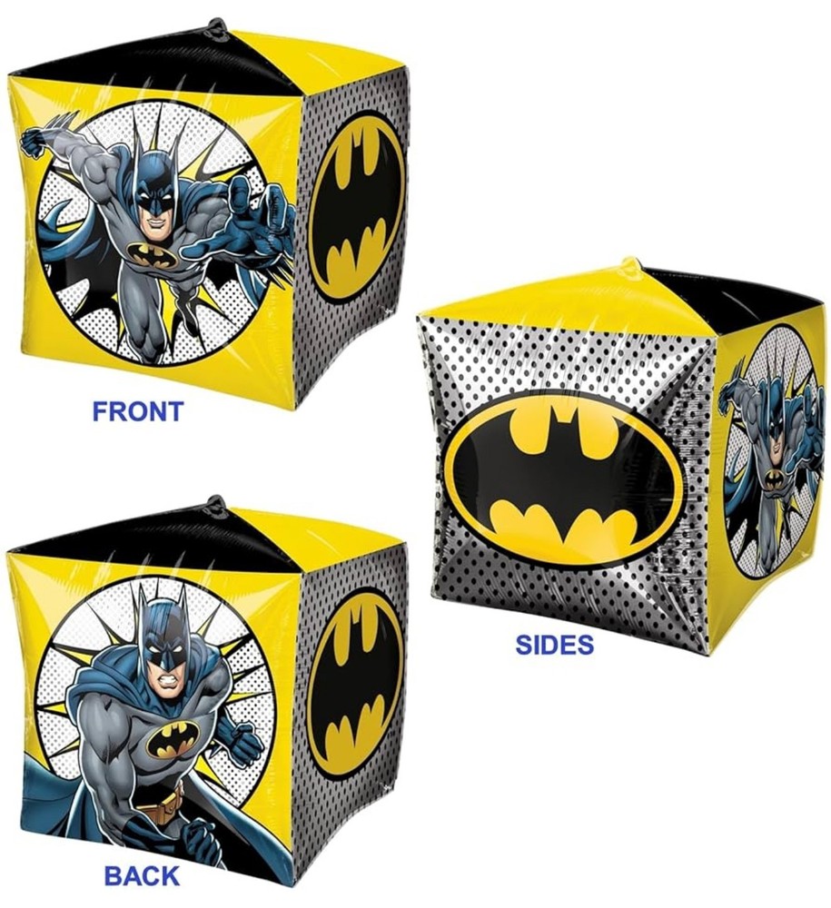 BATMAN HEROES UNITE SUPERHERO PARTY Cubez 15 inch Decorative Mylar Balloon ~ NEW