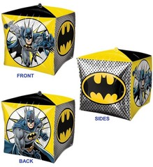 BATMAN HEROES UNITE SUPERHERO PARTY Cubez 15 inch Decorative Mylar Balloon ~ NEW