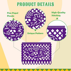 36 FT Cinco De Mayo Decorations, 2 Pack Mexican Party Banner, Plastic Fiesta