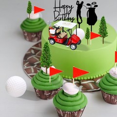 Gyufise 22Pcs Golf Cake Decorations Golf Cart Cake Toppers Heading for The Gr…
