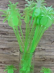 20 Green Pineapple Swizzle Sticks 9.5″ tall 4 Adult Beverages Cocktail Tiki