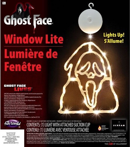 Ghost Face Window Light Scream Halloween Party Reusable Illuminated Decoration
