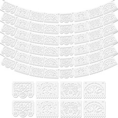 6Pack White Papel Picado Banner, Cinco De Mayo Plastic Mexican Party Banner W…