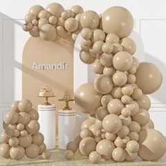 153pcs Balloons Arch Garland Kit Different Sizes 18 12 10 5 Inch Light Brown