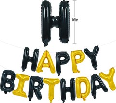 Stunning Reusable Mylar Happy Birthday Banner with Ribbon – 16 Inch Letters