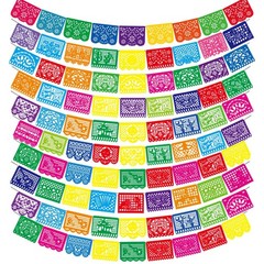 10 Pack Mexican Party Banners Total 170 Feet, Paper Picado Banner Mexican Par…