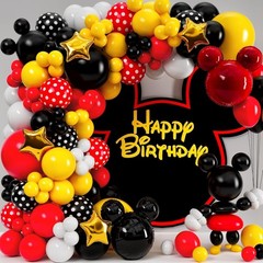 ALL-IN-1 Mickey Balloon Arch Kit with BONUS Mouse Heads & Gold Stars for Mous…