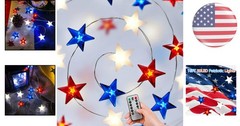 Independence Day Decor: 16FT Remote-Controlled LED Lights with Timer – 50 LEDs