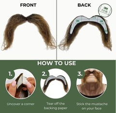 Realistic Self-Adhesive Fu Manchu Mustache – Novelty Costume Accessory