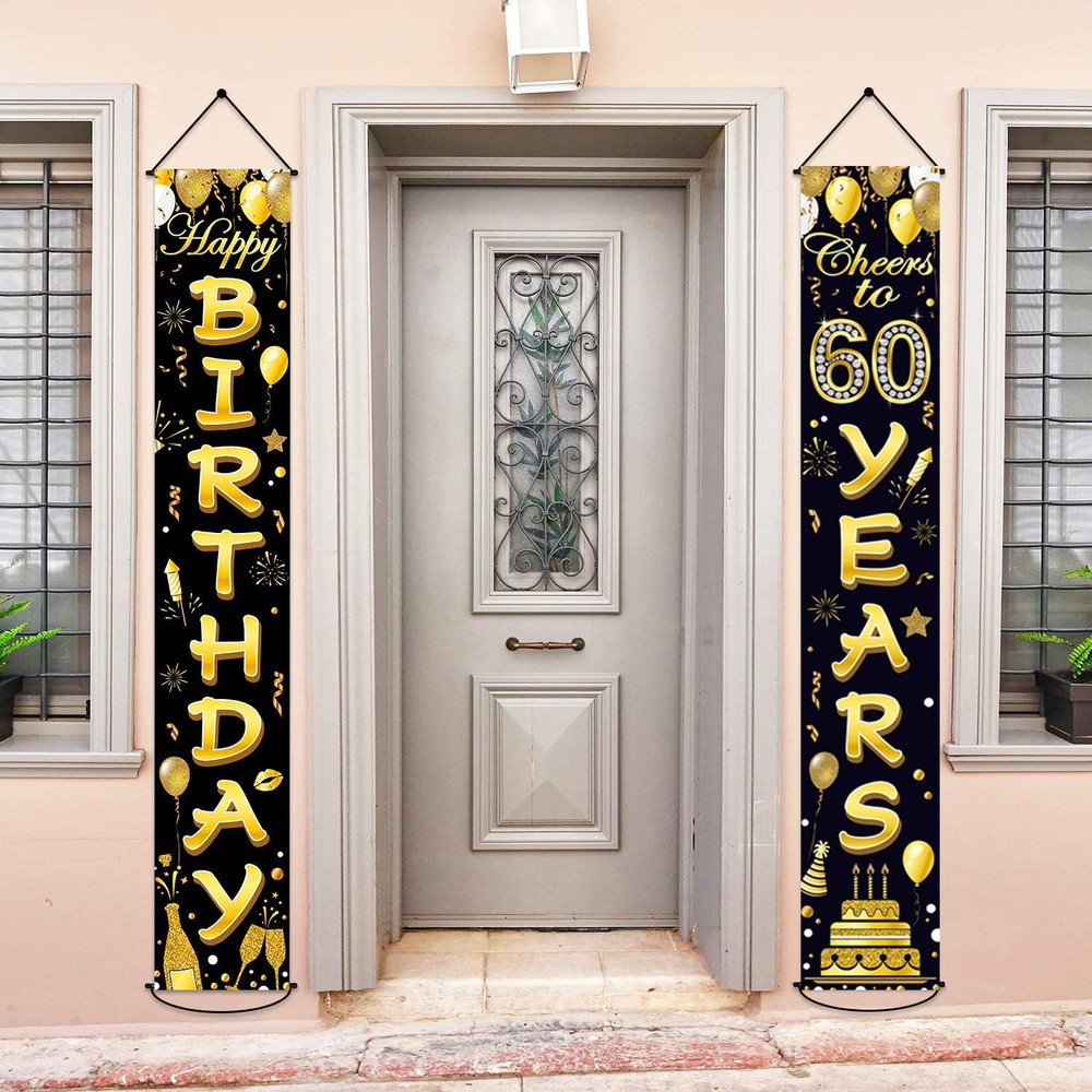 60th Birthday Party Banner Decorations for Women Men 60 Year Old Door Banners…