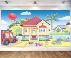 Bluey House Backdrop 7’x5′ Birthday Party Photo Background New